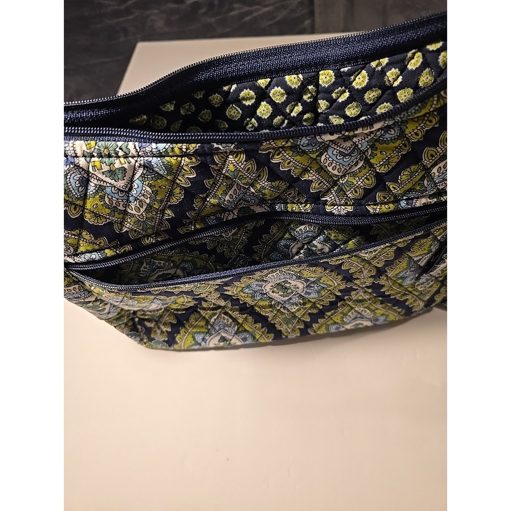Vera Bradley Shoulder Bag Cambridge Pattern Handbag Excellent Retired Green Blue - Picture 9 of 9